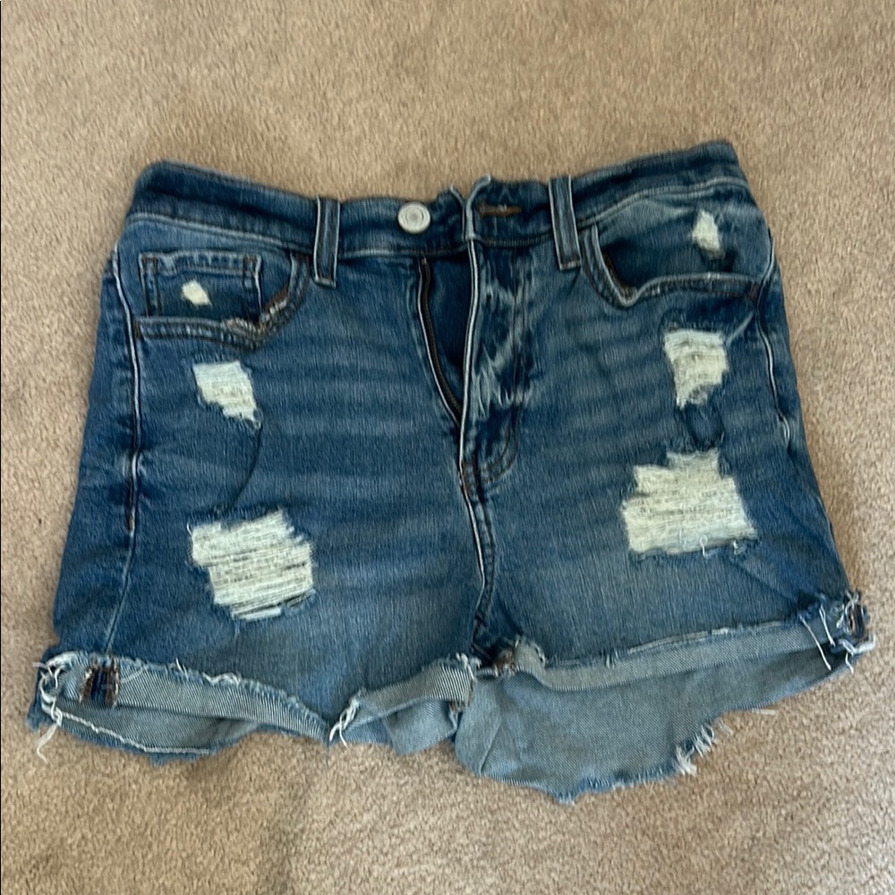 SO Blue Jean Shorts Distressed Cuffed Hem